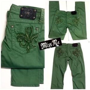 MISS ME JEANS SKINNY FLEUR STITCH SIZE 29